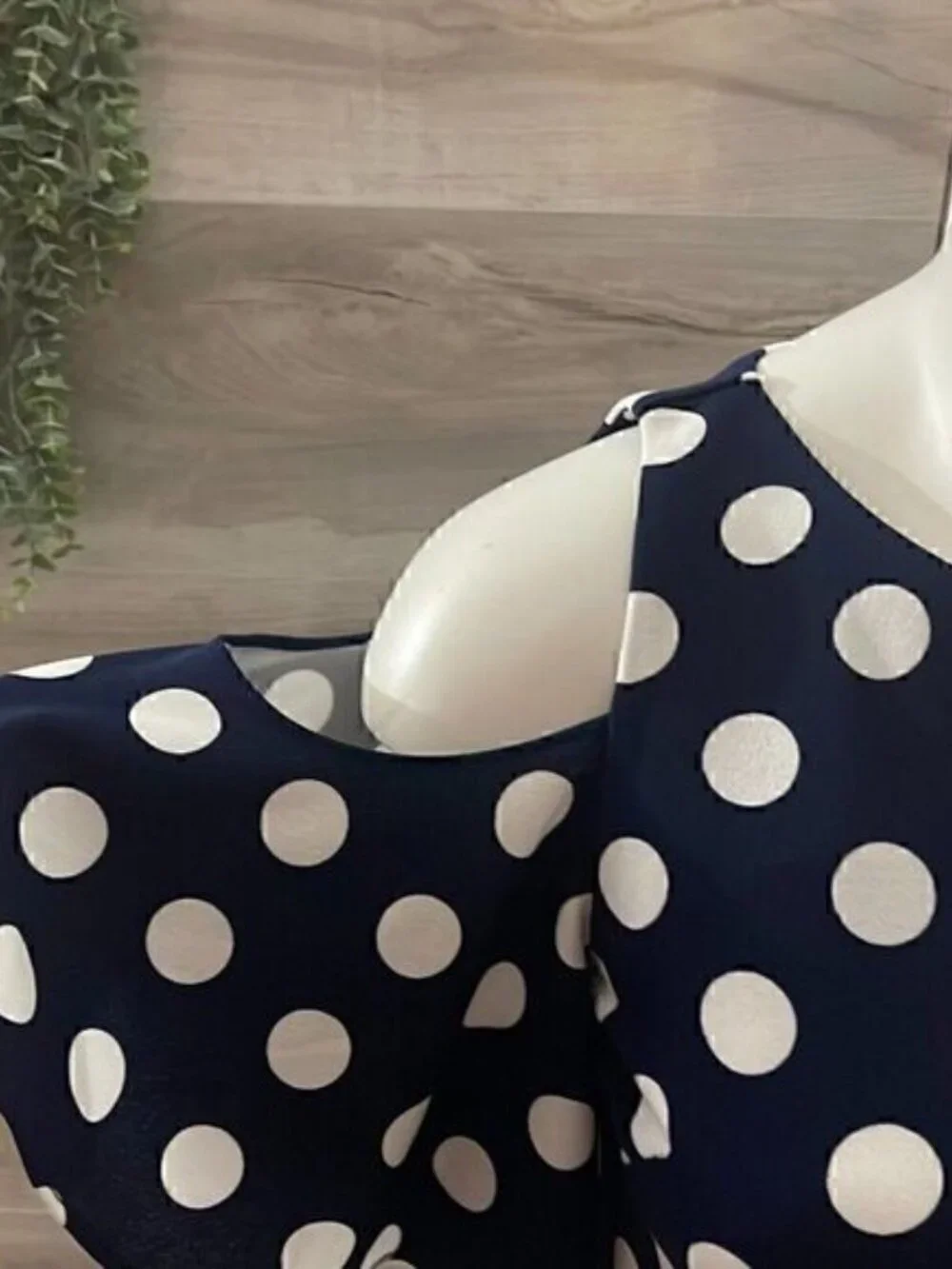 Eliza J Womens Navy Polka Dot Round Neck Cold Shoulder Sleeve Mini Dress Size 0